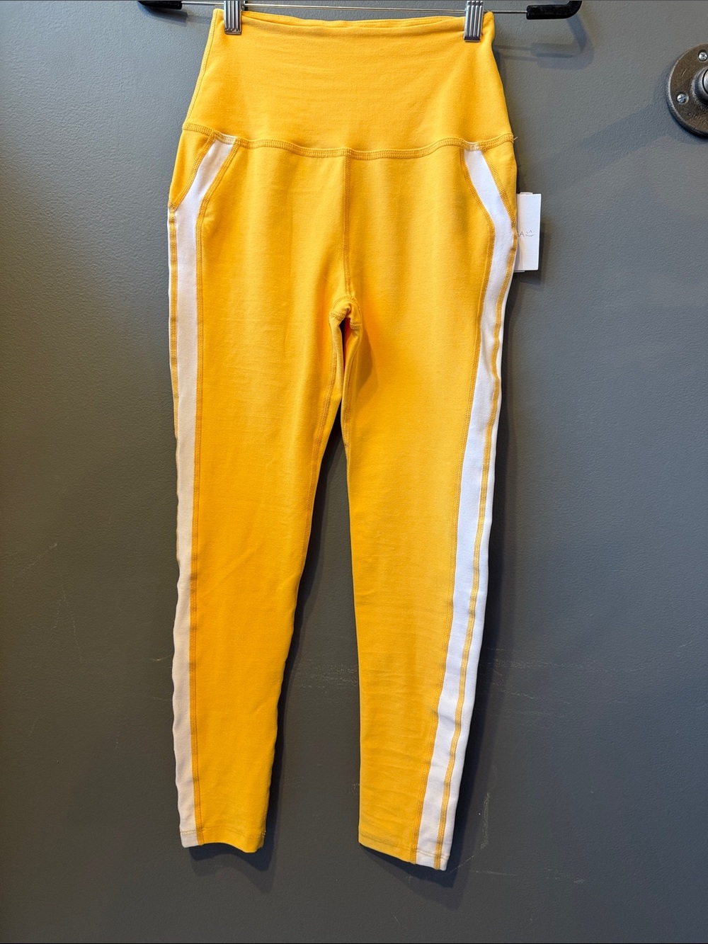 Yellow Side-Stripe Leggings